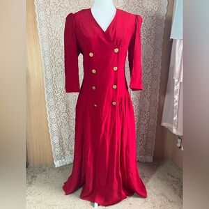 American Vintage Red Long Sleeve Dress